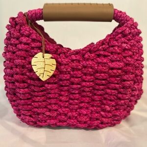 NWOT! Pink Woven Handbag